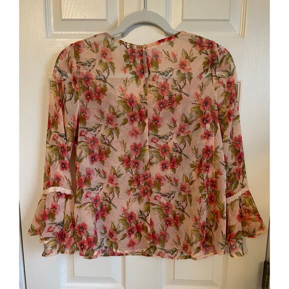 Disney Collection by LC Lauren Conrad Blouse Snow White Sz XS Floral Fairycore - Picture 3 of 9